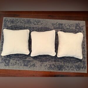 Three shabby chic matelasse pillows